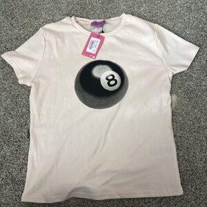 Edikted Light Pink Tee with 8 Ball Design